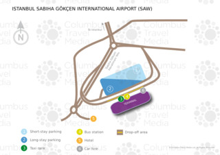 Sabiha Gökçen havaalanı ve terminali (SAW) Haritası